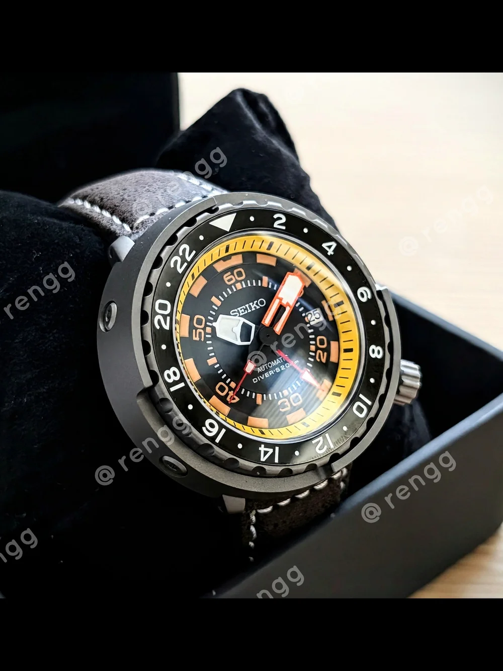 47mm Titanium Seiko GMT Tuna Canned Men's Automatic Diver Mod Watch Sapphire